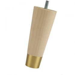 Ножка H=420 мм KM2330 деревянная с латунным наконечником, необработанная, наклонная